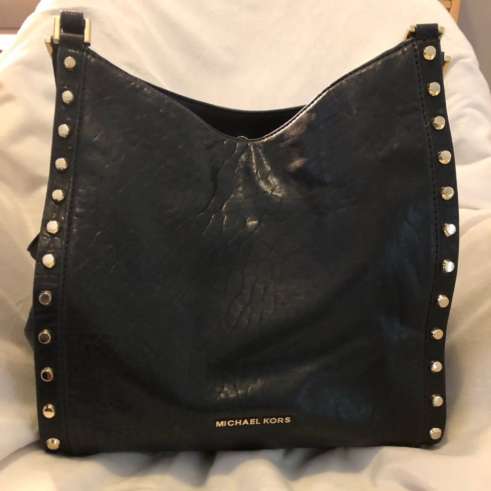 Michael Kors Purse Black With Gold Studs